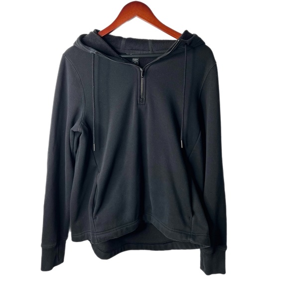 ATHLETA black hooded quarter zip sweatshirt - Picture 3 of 10